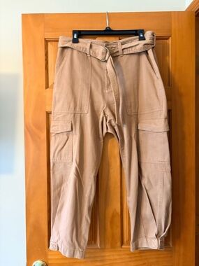 Women’s Tan Cargo Pants with Belt